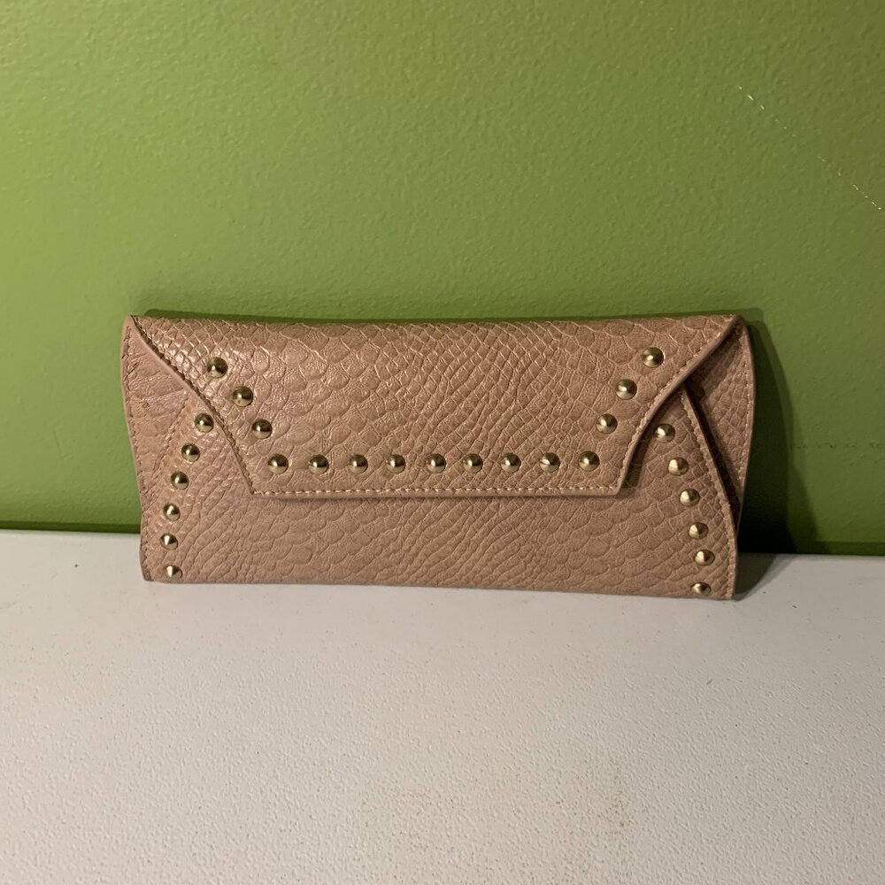 Bien Bien Studded Khaki Wallet (looks more tan in person) NWT